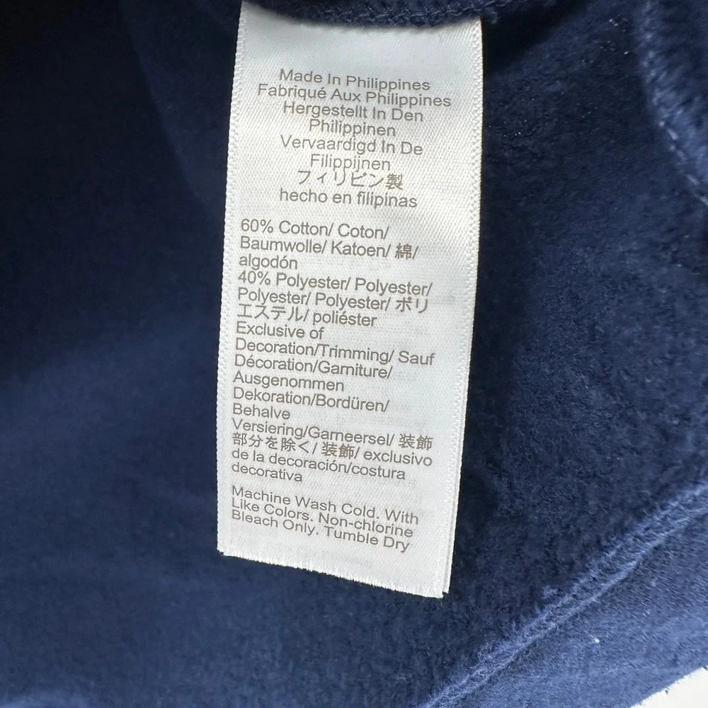 J.Crew Womens Navy Blue Funnel Neck Button Shoulder Sweatshirt Size S Small